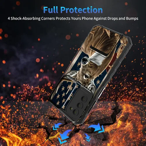 Miniatura 1124 de Funda para Samsung Galaxy S22 Ultra 5G, Galaxy S22 Ultra con cubierta de cámara deslizante, funda resistente de doble capa con función atril Black