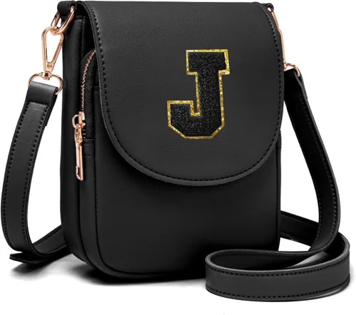 Miniatura 24 de Viverte Bolso Cruzado para Niñas Adolescentes Pequeñas, Bolso Inicial para Celular, Pequeña Cartera para Niños Pequeños, Bolso de Cuero con Tres