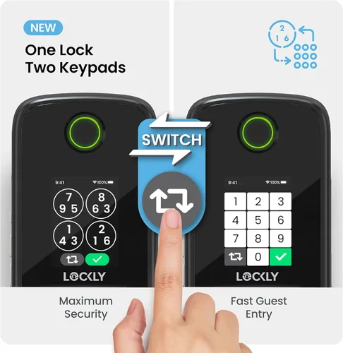 Miniatura 3 de Lockly Secure Pro Smart Lock con asa, huella digital biométrica y teclado patentado PIN Genie antiespía, cerradura de puerta de entrada sin llave