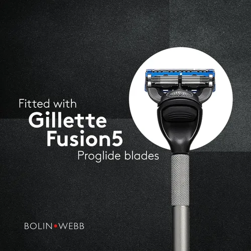 Miniatura 5 de Bolin Webb Generation Razor & Stand - Maquinillas de afeitar de lujo para hombres con 5 cuchillas Gillette Fusion, maquinilla de afeitar de aluminio
