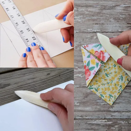 Miniatura 4 de DEEDYGO Herramienta de carpeta de hueso auténtica: puntuación, pliegue, plegado y bruñido para manualidades de papel, tarjetas y cuero, perfecta