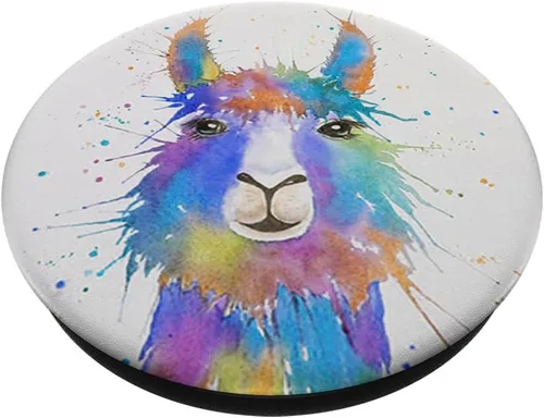Miniatura 2 de Cool Llama Design Paint Splatter on White For Llama Lovers - PopSockets Grip and Stand for Phones and Tablets