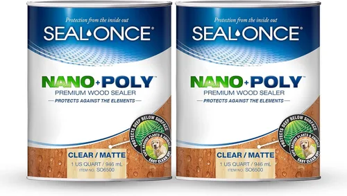 Miniatura 13 de Sellador Seal-Once Nano+Poly de madera penetrante con poliuretano, sellador impermeable de alta calidad, 1 galón, cedro bronce Sellador