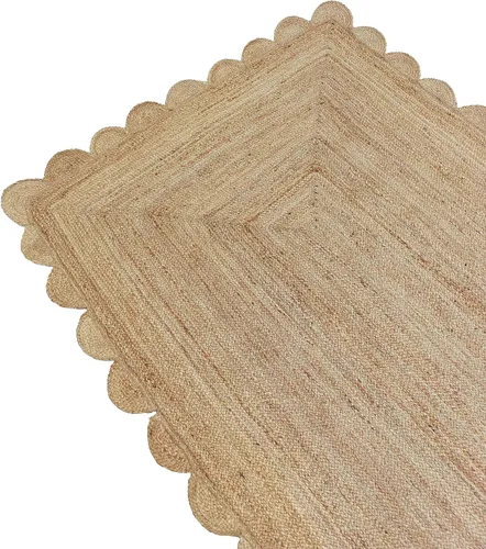 Miniatura 3 de Alfombra festoneada de yute natural (2 x 3 pies, natural)