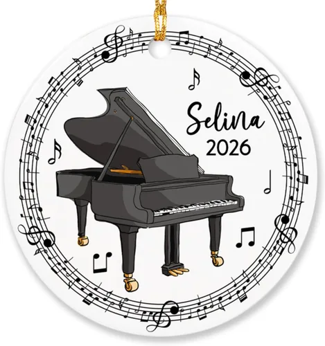 Miniatura 12 de Adorno de acordeón personalizado de Navidad, adorno de instrumento musical de acordeón para árbol de Navidad 2025, adorno de acordeón regalo