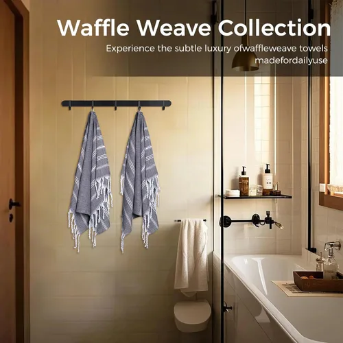 Miniatura 5 de cabanana Toallas de mano para baño, paquete de 2, 20 x 30 pulgadas, 100% algodón, toallas de mano turcas, superabsorbentes y de secado rápido, Negro