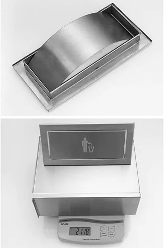Miniatura 4 de zktoermn Tapa con solapa para encimera, de acero inoxidable integrado, ojal de basura empotrada, tapa de bote de basura empotrada, tapa de canal