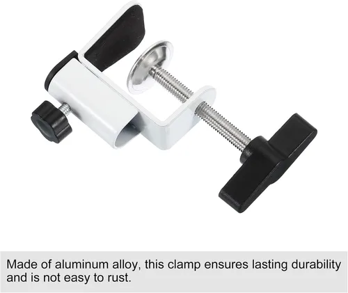 Miniatura 4 de PATIKIL Abrazadera de escritorio de 0.49 pulgadas de diámetro. Abrazadera de escritorio, base universal de abrazadera en C con tornillo ajustable
