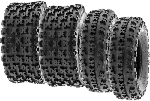 SunF - Juego de 4 neumáticos de repuesto de 6 pliegues para bicicleta de carrera, todoterreno, cuatrimoto, cuatriciclo, 22 x 7-10 y 22 x 10-10, sin