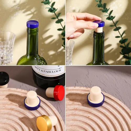 Miniatura 5 de Yookeer Tapón en forma de T de corcho para botellas de vino, tapón reutilizable para botellas de cerveza para manualidades