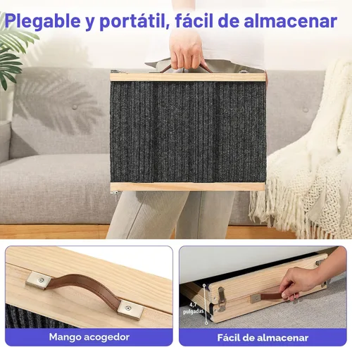 Miniatura 6 de Rampa para perros mejorada 2026 para sofá, rampa plegable para perros pequeños para sofá, 4 alturas ajustables de 13 a 21 pulgadas, escalones