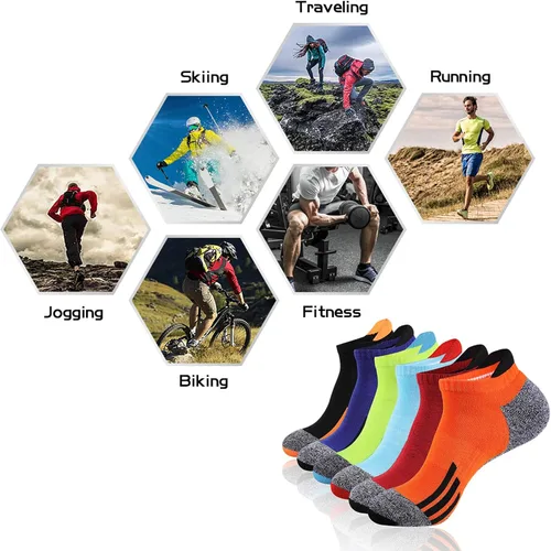 Miniatura 6 de JOYNÉE Mens Ankle Low Cut Athletic Tab Socks for Men Sport Comfort Cushion Sock 6 Pack