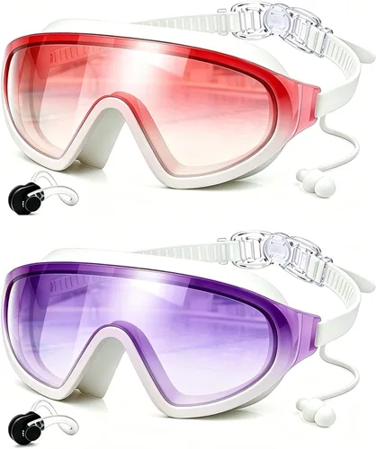 Miniatura 10 de Swim Goggles 2 Pack, Anti Fog&UV Rimless Wide View Gradient Swimming Goggles for Adult, No Leak for Men Women Beach