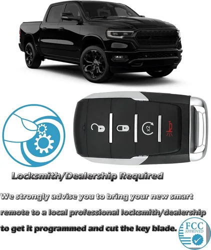 Miniatura 5 de Llavero inteligente para Dodge RAM 1500 2019-2024, Alliskeys Proximity Keyless Entry Control remoto de repuesto compatible con Dodge RAM 1500 Pickup