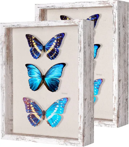 Miniatura 14 de Marco de caja de sombra pequeña de 5 x 5 con parte trasera de lino, resistente vitrina de memoria de flores, imágenes, medallas y más, color negro