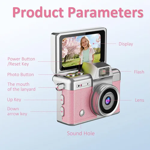Miniatura 2 de Mini llavero cámara digital retro mini cámara de video digital pequeña cámara corporal 1080P FHD grabación con pantalla IPS de 0.96 pulgadas con 6