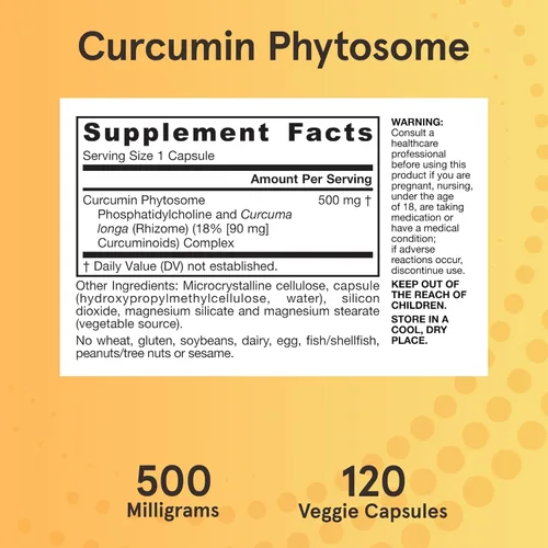 Miniatura 6 de Jarrow Formulas Fitosoma de curcumina 500 mg - Formulado con Meriva - Suplemento de apoyo antioxidante - Salud y apoyo articular - 120 cápsulas