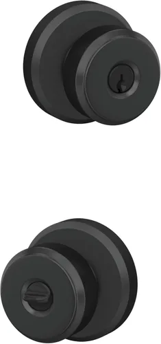 Miniatura 34 de SCHLAGE F51A BWE 622 - Pomo de puerta Bowery, cerradura de entrada con llave, color negro mate Mate negro