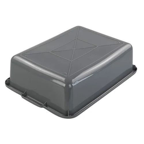 Miniatura 2 de Juego de 4 cajas de plástico gris de 13 L, caja de autobús comercial grande para platos