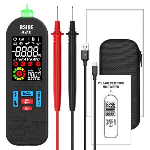 Miniatura 9 de BSIDE Multímetro digital recargable Probador de amplificador eléctrico LCD de color 6000 cuentas Voltímetro inteligente automático VFC Diodo de A2X