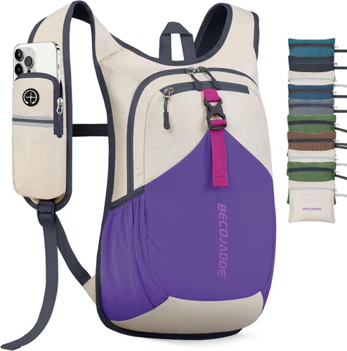 Miniatura 20 de BECOJADDE - Mochila de senderismo pequeña de 15 L para hombres y mujeres, plegable y ultraligera, para viajes, camping y actividades al aire libre