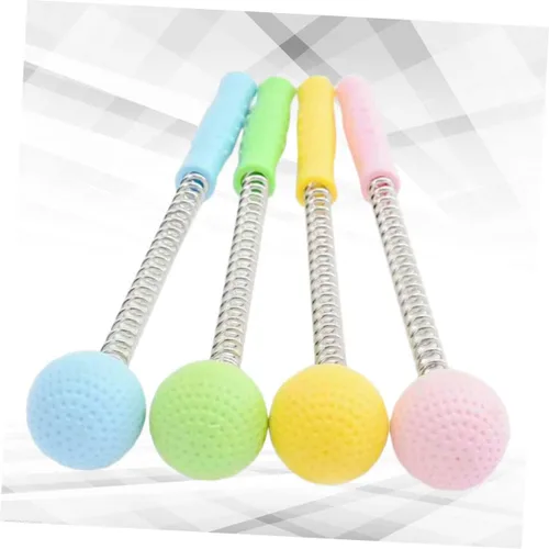 Miniatura 7 de COLLBATH 4 unids Masaje Bola Martillo Cuello Terapia Herramienta Stress Relax Varilla para Hombre Niños y Niñas Silicona Portátil Mango Telescópico