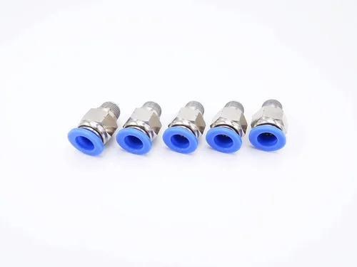 Miniatura 31 de Accesorio de conexión de empuje 5/32" Tubo OD x 10-32 UNF rosca macho, Conectores neumáticos de aire y agua de empuje rápido rectos para macho