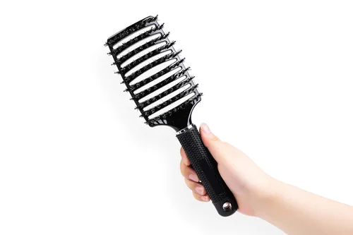 Miniatura 7 de ThickTails Cepillo curvado ventilado de cerdas de jabalí para secar con soplado, desenredar y peinar cabello rizado y grueso (paquete de 2)