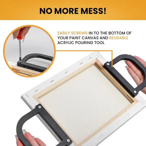Miniatura 2 de SplashNcolor - Manijas de lona para verter pintura, soporte de asas acoplables para una fácil inclinación, herramientas de vertido de pintura
