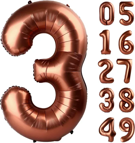 Miniatura 285 de Globo de cumpleaños número 4 dorado de 40 pulgadas, globos gigantes del número cuatro 14 24 34 40 44 2024, globos grandes de lámina de mylar para Oro