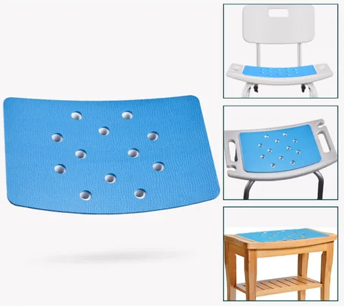 Cojín para taburete de ducha, almohadilla suave antideslizante con agujeros, tapete de agarre para silla de ducha, asiento de baño, respaldo