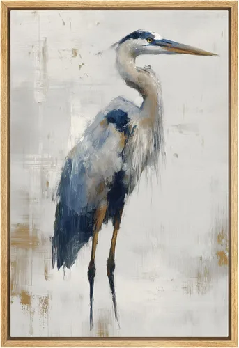 Miniatura 41 de wall26 Lienzo enmarcado para pared, acuarela, azul pastel, garza, galápagos, aves, animales, ilustraciones de naturaleza salvaje, arte moderno