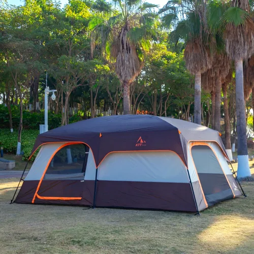 Miniatura 4 de KTT Extra Large Tent 6-10-12-14 Person(A),Family Cabin Tents,2 Rooms,3 Doors and 3 Windows with Mesh,Straight Wall,Waterproof,Double Layer,Big Tent