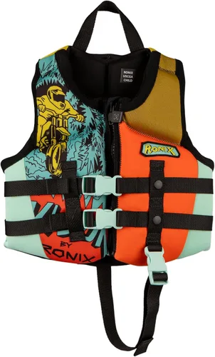 Ronix Vision - Chaleco salvavidas CGA para niño - Azul/Naranja/Amarillo