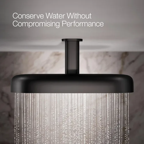 Miniatura 4 de KOHLER 26297-BL Statement™ Cabezal de lluvia oblongo, multifunción, 2.5 gpm, color negro mate