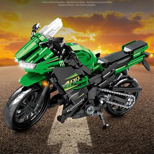 Miniatura 5 de Pasyru Technology - Juego de construcción de moto, 862 piezas para Kawasaki Ninja 400 modelos de construcción, juguete de construcción