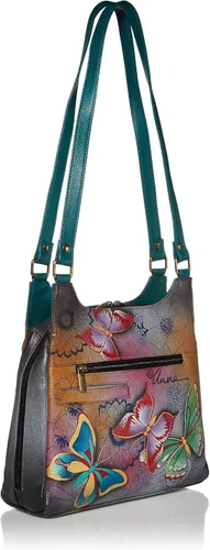 Miniatura 3 de Anna by Anuschka Obra de arte original pintada a mano, cuero auténtico, cartera de triple compartimento