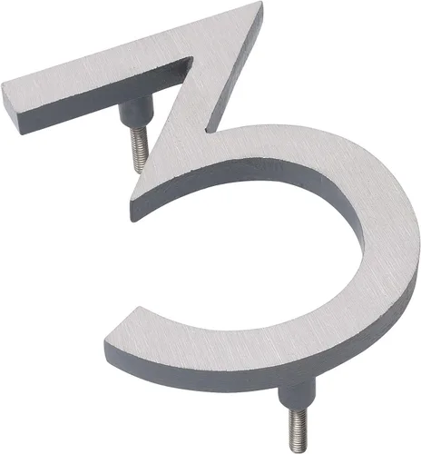 Montague Metal Products MHN-04-3-F-GY2 Número de casa flotante, 4 pulgadas x 3 pulgadas x 0.31 pulgadas, gris