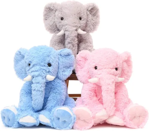 Miniatura 6 de MorisMos Animal de Peluche Elefante Grande, Compañero de Peluche Suave de Elefante de 19.6 Pulgadas, Regalos para Niñas y Niños, Azul