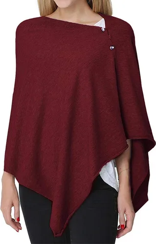 Miniatura 7 de stylesilove Multi-Use Knit Nursing Shawl Poncho Adjustable Buttons for Breastfeeding Protection Nursing Cover Infinity Scarf