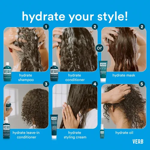 Miniatura 8 de VERB Hydrate Shampoo limpia el cabello seco y encrespado para reducir el encrespamiento y añadir humedad al cabello