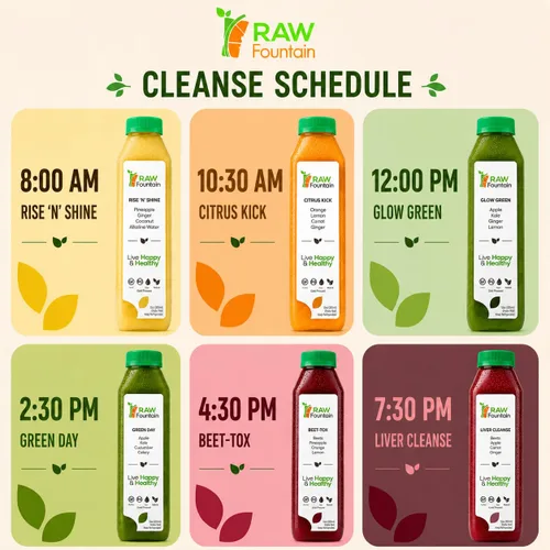 Miniatura 4 de Limpieza de jugo de 3 días de Raw Fountain, limpieza natural de desintoxicación cruda, jugos de frutas y verduras prensados en frío, sabrosos
