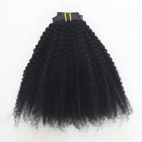 Miniatura 3 de Extensiones de cabello humano rizado afro sin costuras, de poliuretano, brasileño, virgen, afroamericano, 4B 4C, ultrafino, para mujeres negras