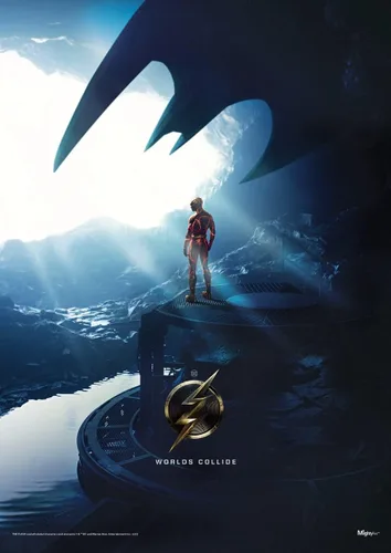 Miniatura 10 de MIGHTYPRINT DC Comics - The Flash - Michael Keaton Batman Worlds Collide - Arte de pared duradero de 17 x 24 pulgadas, no hecho de papel