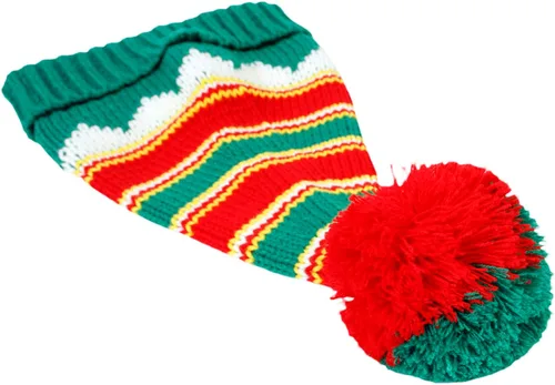Miniatura 6 de Sombrero de Papá Noel a rayas cálidas de punto para adultos y niños, gorro con pompones, gorro unisex para mamá, suministros de fiesta de vacaciones