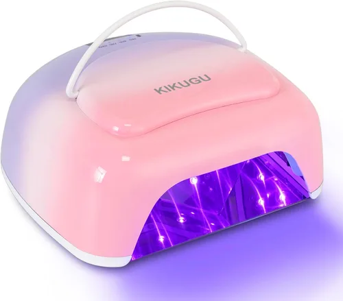 Lámpara de uñas LED UV recargable profesional, luz UV inalámbrica de 96 W para uñas de gel con reflector metálico y base de metal, lámpara de secado