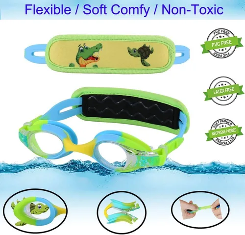 Miniatura 2 de Gafas de natación para niños de 2 a 6 años, gafas para niños sin jalar el cabello, gafas para niños con banda para la cabeza acolchada 1pk Kids