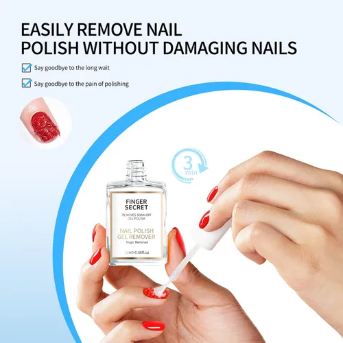Miniatura 4 de Removedor de esmalte de uñas de gel, 0.7 onzas líquidas, removedor de gel mágico de acción rápida para gel UV/LED, enriquecido con acondicionador