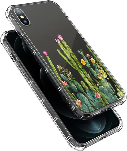 Miniatura 6 de Funda compatible con iPhone XR, TPU suave, transparente, a prueba de golpes, funda protectora transparente para iPhone XR, cactus