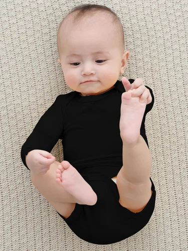 Miniatura 4 de Body para bebé con puños de manopla, rayón hecho de bambú, pijama de manga larga para niños y niñas